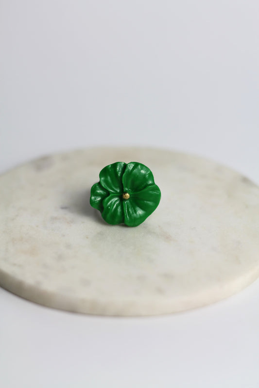 Flower Power ring - Poppy - Bright green