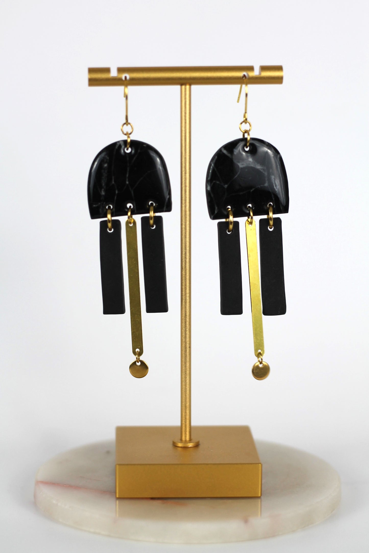 STELLAR earrings - Marbled black