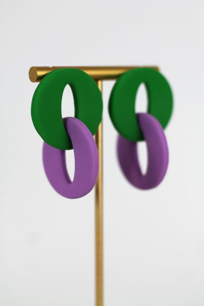 COSMOPOLITAN earrings - Green & Purple