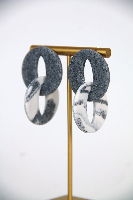 COSMOPOLITAN earrings - Speckled grey & Marble