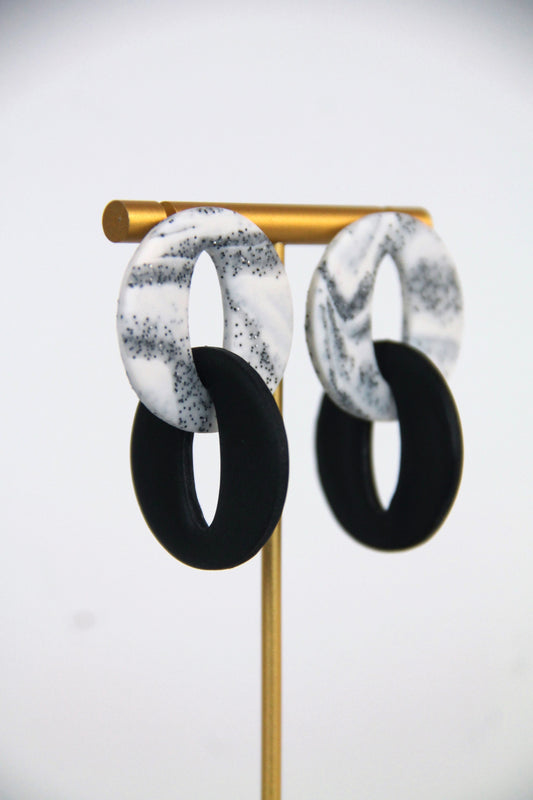 COSMOPOLITAN earrings - Marble & Black