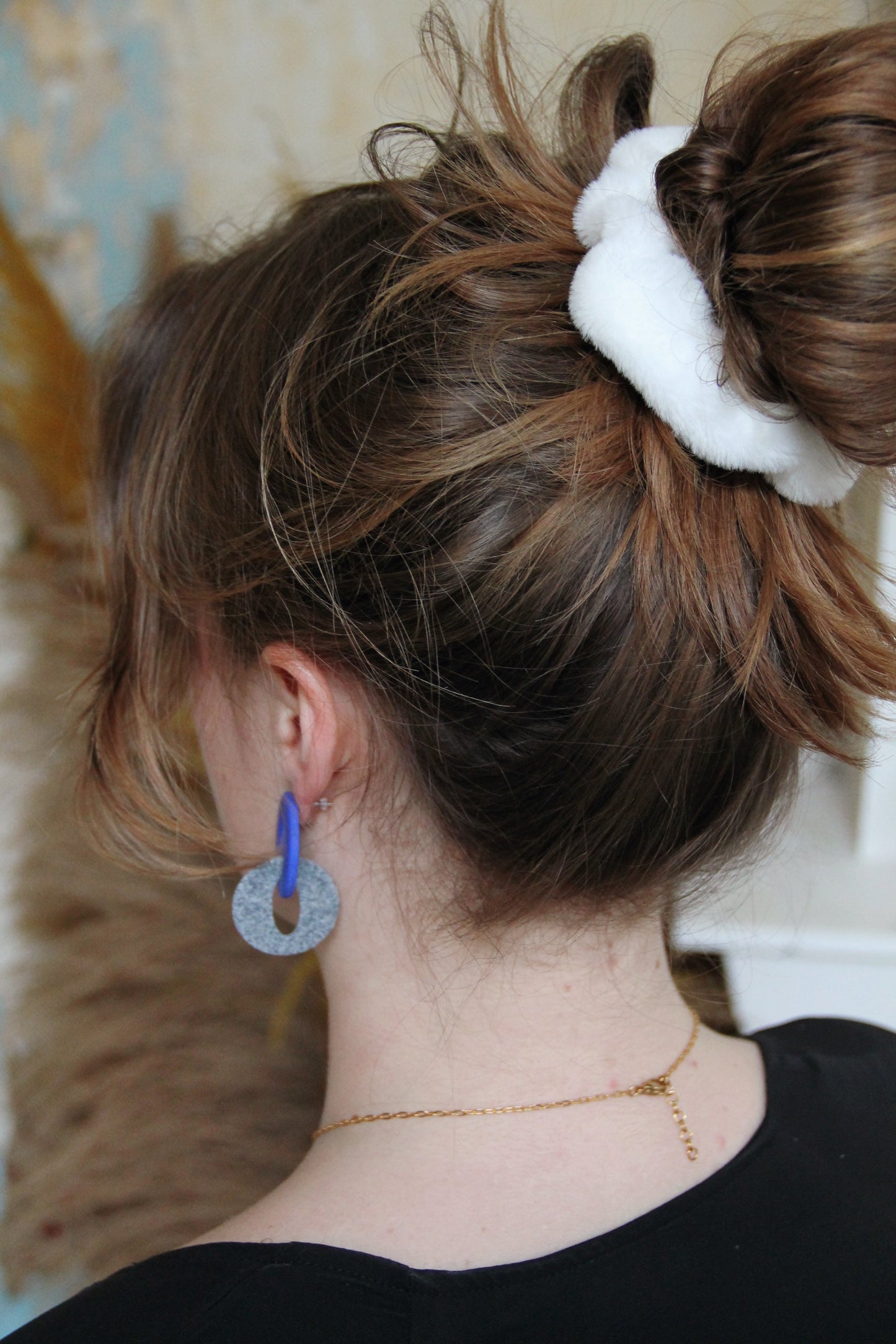 Fluffy scrunchie - Beige