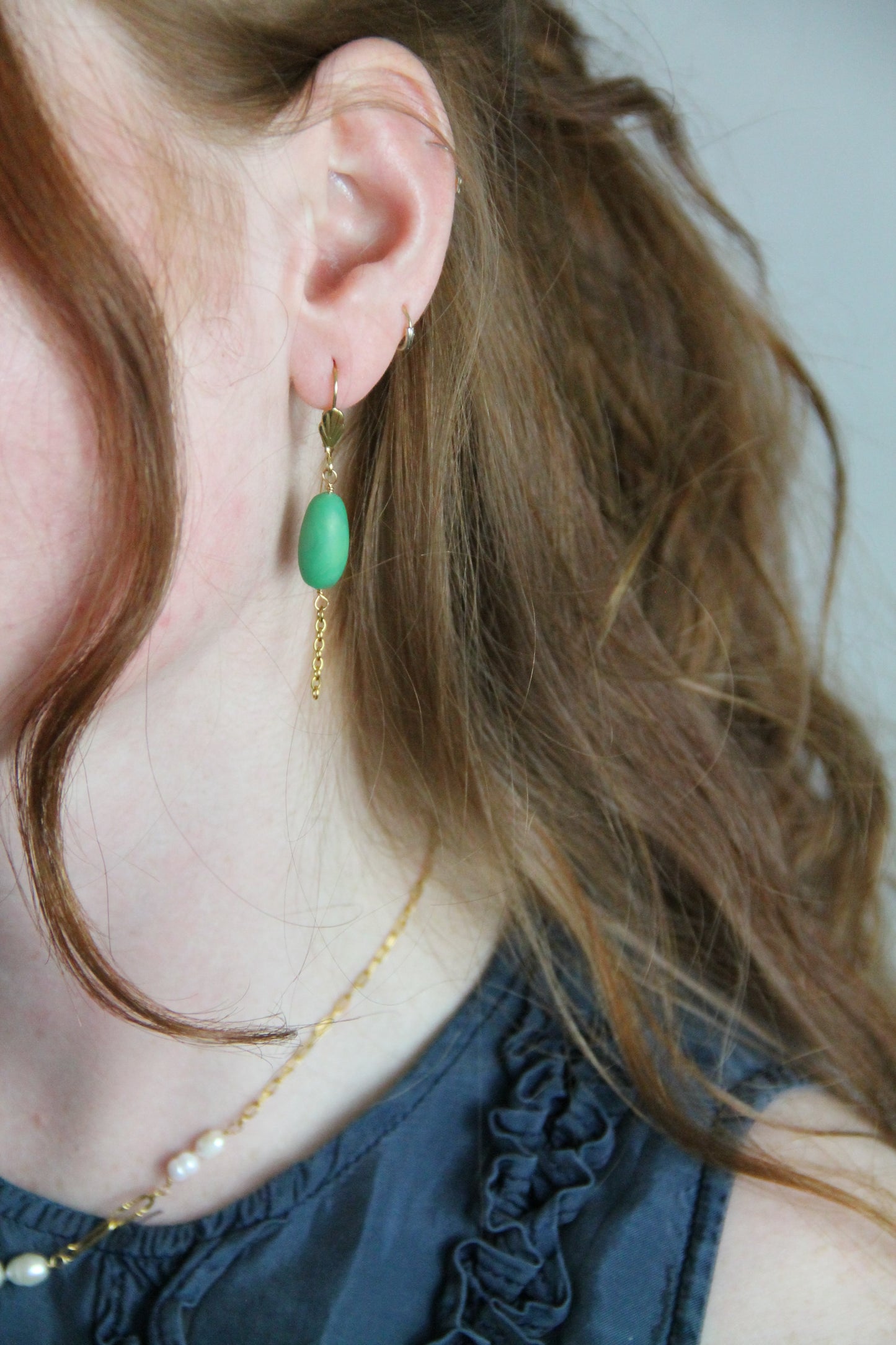 EMI bead earrings - Jade green