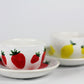 Porcelain FRUITY espresso mug and coaster set - Strawberry
