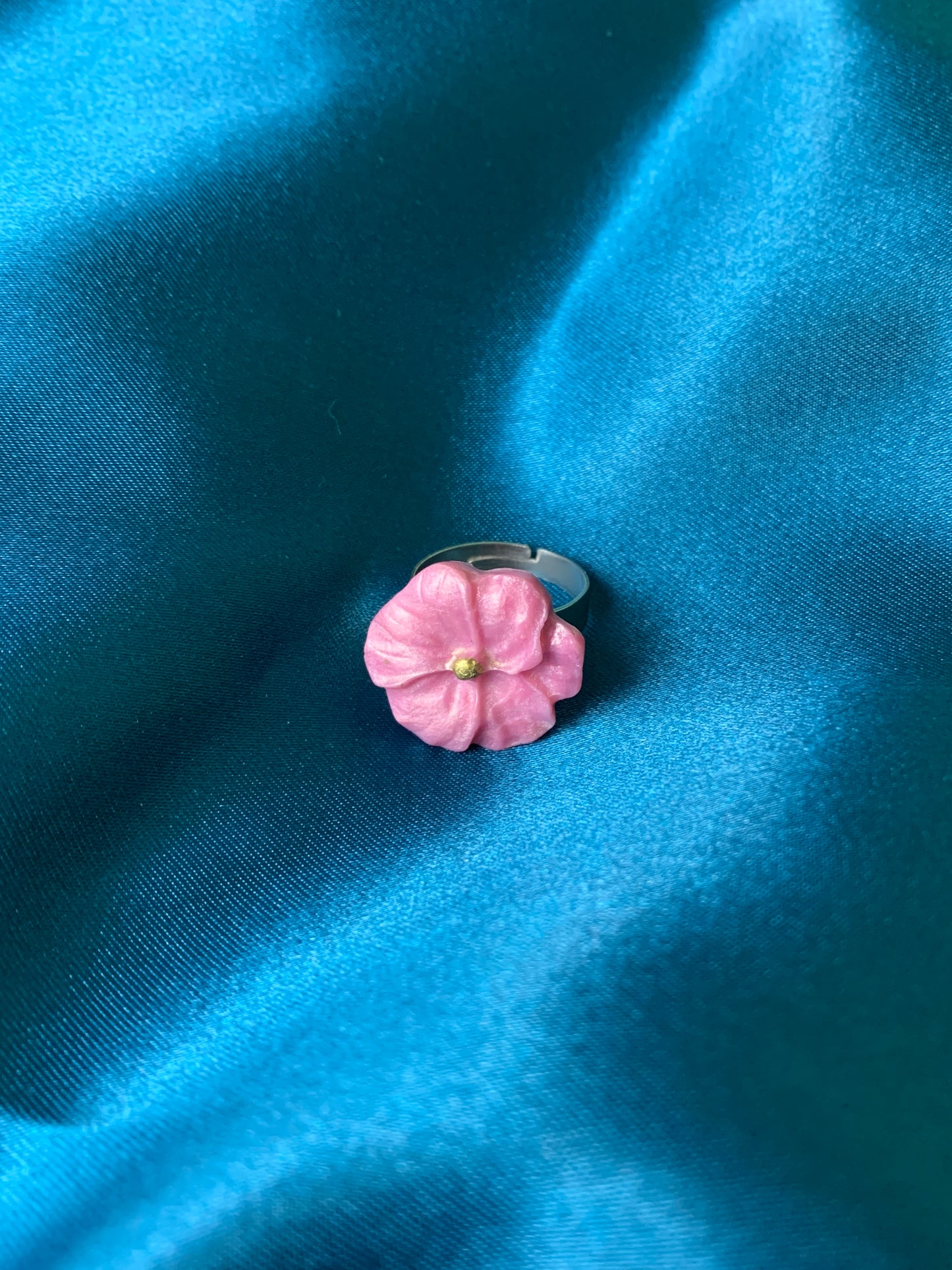 Flower Power ring - Poppy - Pearly pink